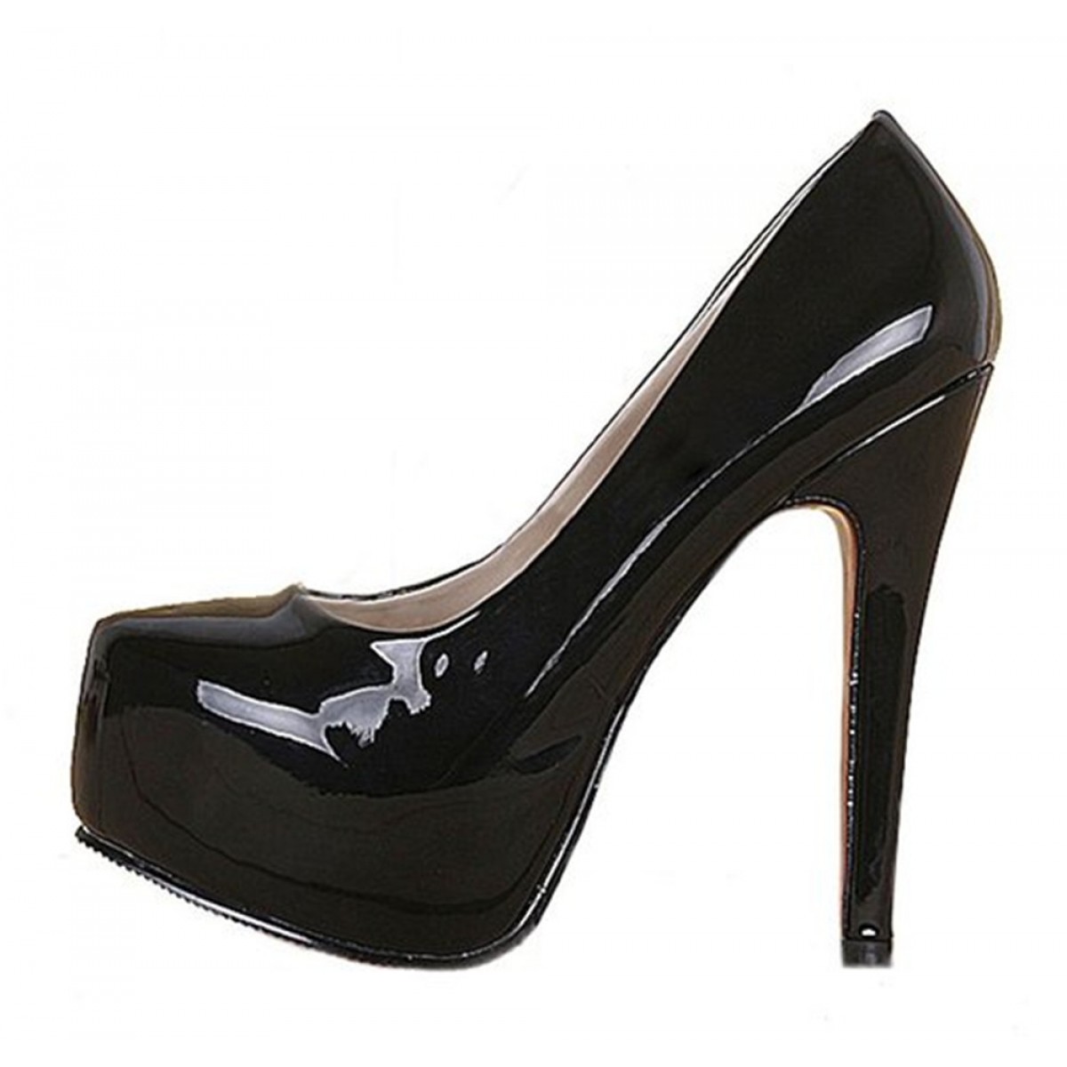 Sophisticated 4.5 Inches High Heel Shiny Platform Celebrity Shoes