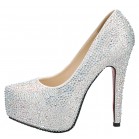 Fabulous Sparkling 4.5 Inches High Heel Platform Wedding Party Shoes