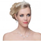 SEXYER White Pearl Earrings Diamond Bridal Necklace 