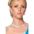Lovely Clear Rhinestones Necklace and Set Of Earrings.