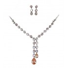 Lovely Silver Plated Necklace & Set Of Drop Earrings