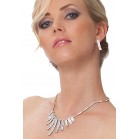 Classy Necklace And Earrings With Clear Swarovski Crystals