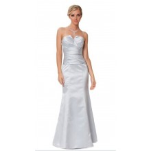 Gorgeous Silver Strapless Evening Bridesmaids Dress