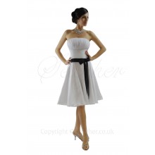 Ascot Style White Strapless Cocktail Dress