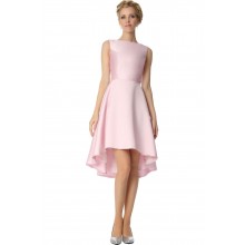 SEXYHER Bateau Neckline Knee Length Cocktail Baby Pink Bridesmaids Dress - COJ1791