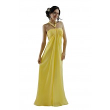 Gorgeous & Sophisticated Halterneck Evening Baby Blue,Baby Pink,Black,Light Yellow Bridesmaid Dress