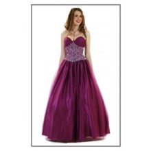 Sophisticated Strapless Evening Dress with Embroideries