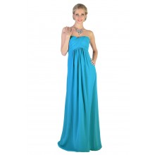 Romantic Sweetheart Turquoise Lace Back Long Evening Teal Bridesmaids Dress