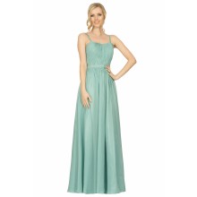 SEXYHER Spaghetti Straps Ruching Style Light Sage Green Bridesmaids Formal Floor-length Evening Dress -EDJ1743