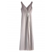 UK10 Regular Straps V-neck  Light Beige Bridesmaids Formal Evening Dress -EDJ1818S/1