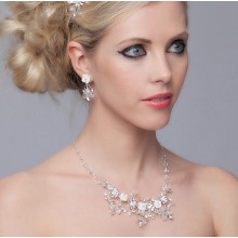 SEXYHER Gorgeous Crystal Diamond Wedding Necklace Accessories Kit
