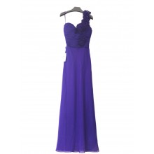 SEXYHER One Shoulder Ruched Details Long Evening Bridesmaid Dress-D8831