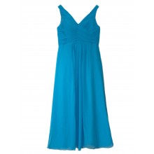Sky Blue UK14  long evening dress with two steps and ruched bodice-EDJ1214S2