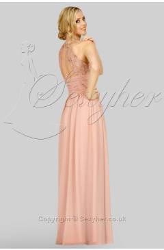 SEXYHER Sparkling Sequins Lace Halter Neckline Light Dusky Pink Bridesmaids Formal Floor-length Evening Dress -EDJ1748
