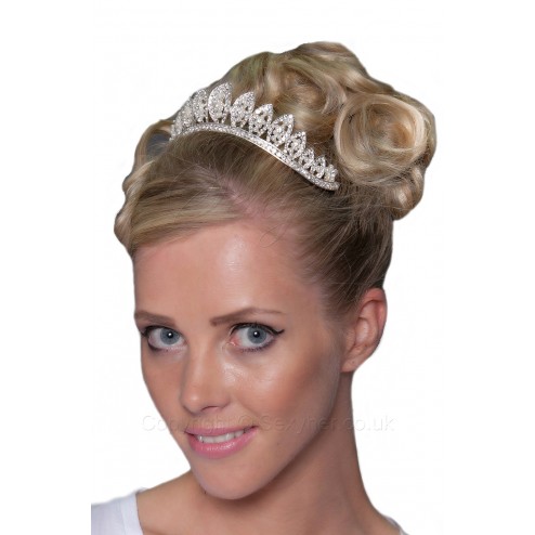 Classic Diamante Tiara With A Hint Of Pearl
