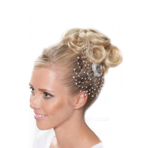 Fabulous Flower Hair Comb With Crystals