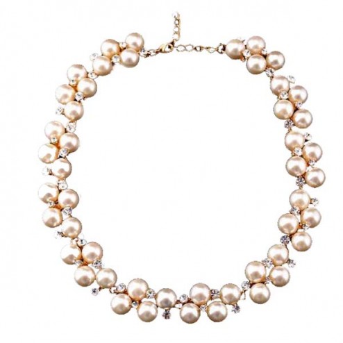 Sparkling  Pearl & Crystal  Choker Necklace