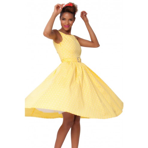 SEXYHER Ladies 1950's Vintage Style Classic Yellow Dress