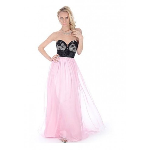Glamorous Sweetheart Strapless Lace Top Evening Gown Bridesmaid Dress