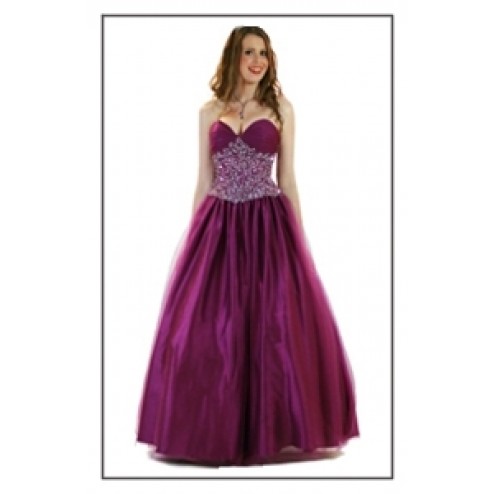 Sophisticated Strapless Evening Dress with Embroideries
