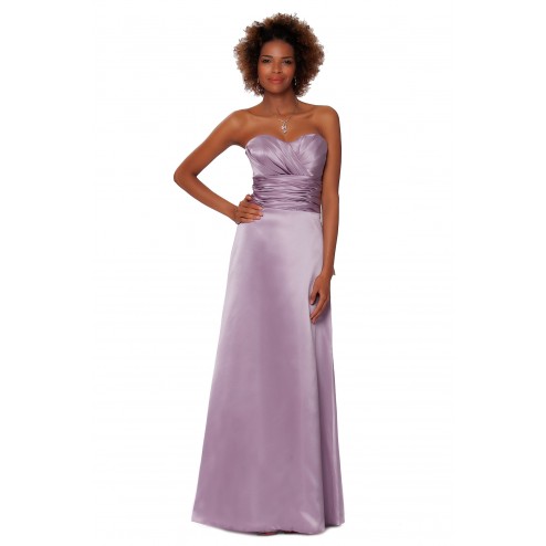 SEXYHER Fancy Full Length Strapless Pleats Ruching Thistle Bridesmaids Formal Evening Dress 