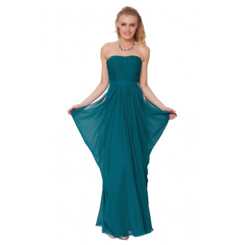 SEXYHER Glamorous Full Length Strapless Ruche Bridesmaids Prom Dress
