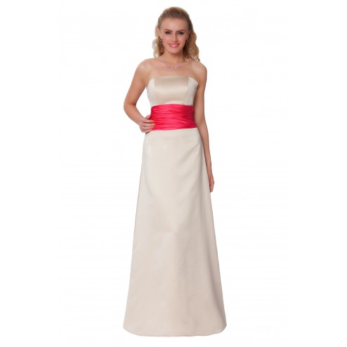 UK8 SEXYHER Dignified Full Length Strapless Bowknot Waistband Formal Evening Dress-EDJ1575