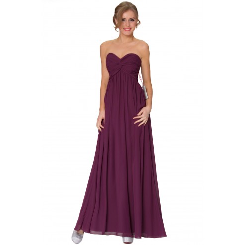 SEXYHER Full Length  Straps Or Strapless Prune Bridesmaids Formal Evening Dress - EDJ1634