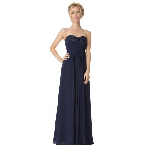 SEXYHER Strapless Beading Dark Blue Bridesmaids Formal Evening Dress -EDJ1761