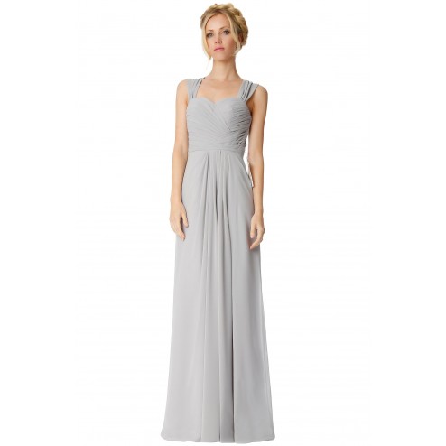 SEXYHER Criss-Cross Details Regular Straps Light Grey Bridesmaids Formal Evening Dress -EDJ1764
