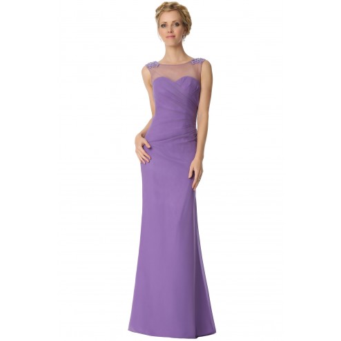 SEXYHER Beading Decoration Criss-Cross ruching Details Light Purple Bridesmaids Formal Evening Dress -EDJ1821