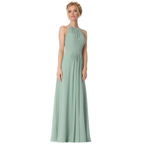 SEXYHER Halter Neckline Back-Draped  Details Sage Green Bridesmaids Formal Evening Dress -EDJ1829