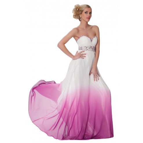 SEXYHER Charming Strapless Fan Shaped Strapless Long Evening Bridesmaid Dress