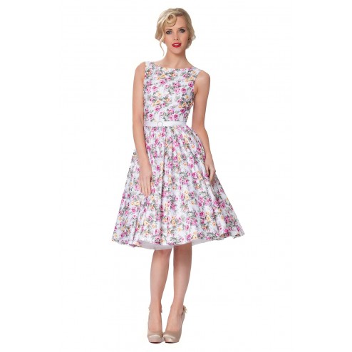 SEXYHER Classy Vintage Audrey Hepburn Style 1950's Rockabilly Swing Floral Dress