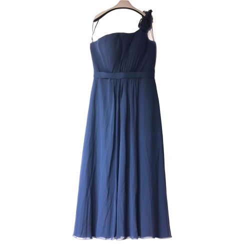 UK20 One shoulder dress with flowers evening dress UK20 in Navy-EDJ1749S/1