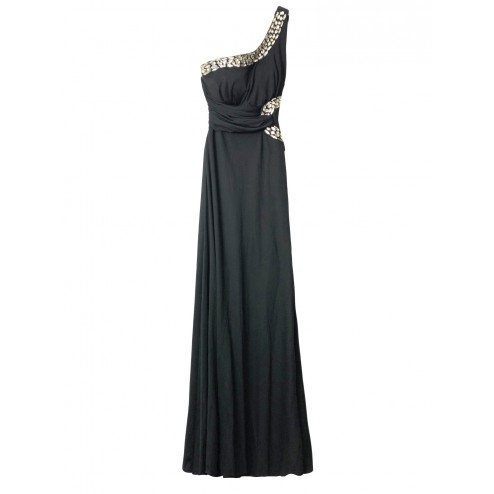 Lovely One Shoulder Beaded Evening Prom Dress-EDG121505