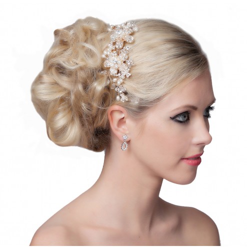 SEXYHER Gorgeous Hair Comb With Pearls and Clear Crystals