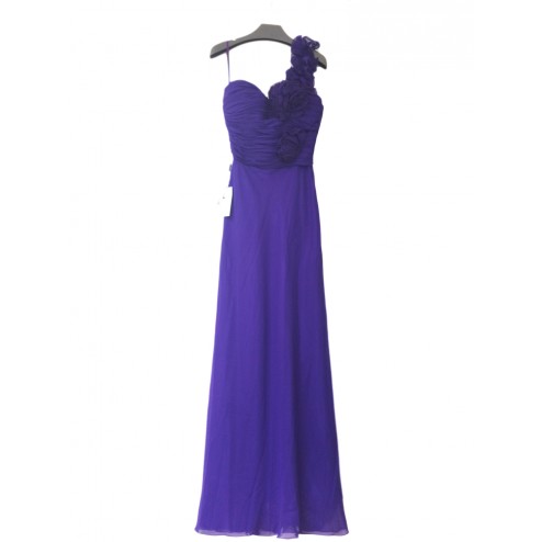 SEXYHER One Shoulder Ruched Details Long Evening Bridesmaid Dress-D8831