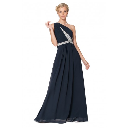 Stunning Royal Blue One Shoulder Beaded Evening Dress Prom Gown