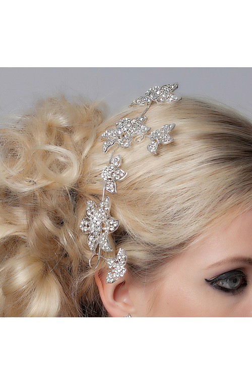 Beautiful Diamante Hair Comb With Flower Design