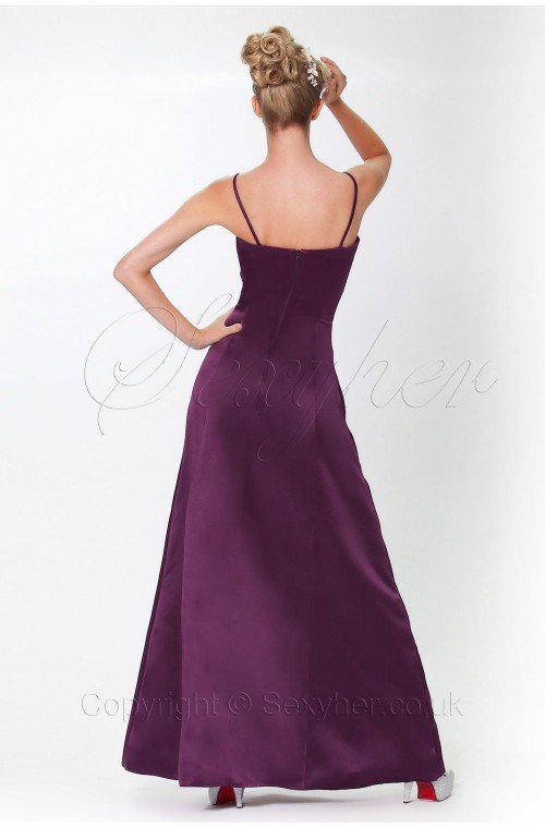 Elegant and Classic A-shape Baby Blue,Baby Pink,Black,Lvory,Plum,Red,Silver Bridesmaid Prom Dress Evening Dress