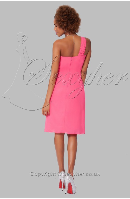 SEXYHER Fashionable One Shoulder Knee Length Cocktail Bridesmaids Dress