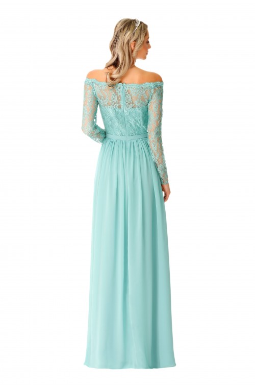 SEXYHER Off-the-shoulder Long SleeveS Details Lace Decoration Formal Evening Dress -EDJ1206