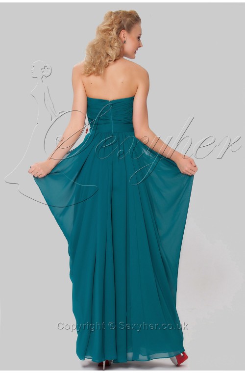 SEXYHER Glamorous Full Length Strapless Ruche Bridesmaids Prom Dress