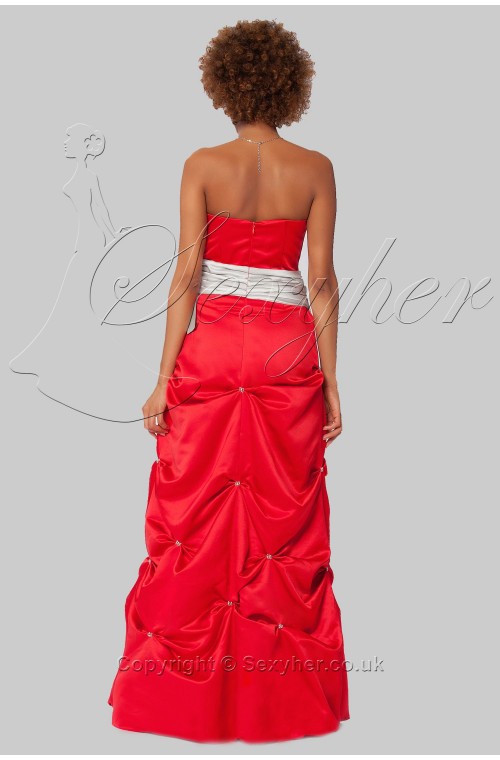 SEXYHER Charming Rhinestone Decoration Strapless Bridesmaids Formal Evening Dress