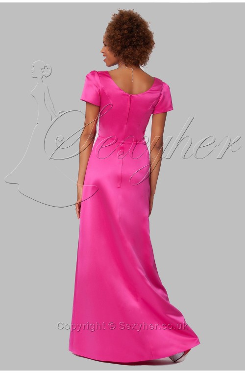 SEXYHER Glamorous Short Sleeves V-neck Empire Bridesmaids Gown Dress 