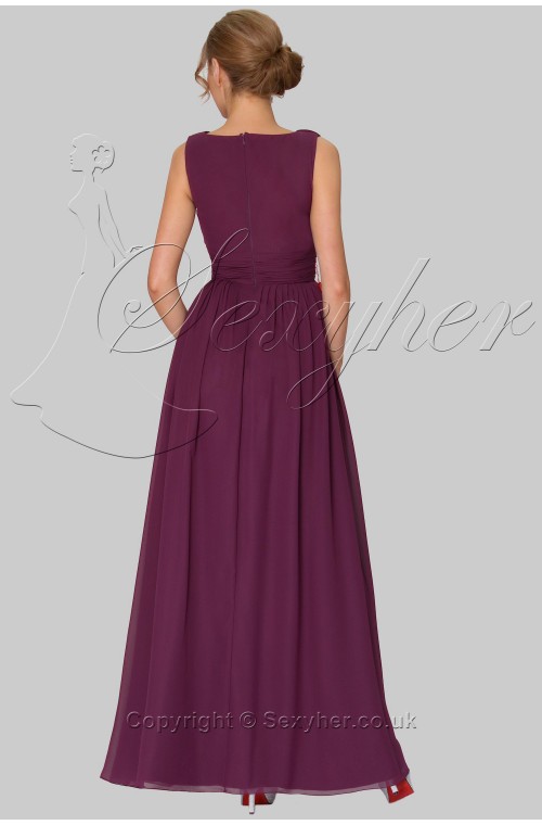 SEXYHER Full Length Prune Bridesmaids Formal Evening Dress - EDJ1631