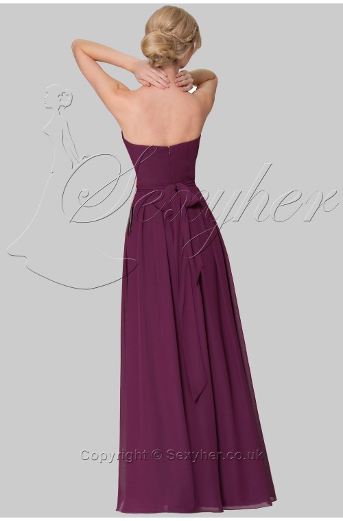 SEXYHER Full Length  Straps Or Strapless Prune Bridesmaids Formal Evening Dress - EDJ1633