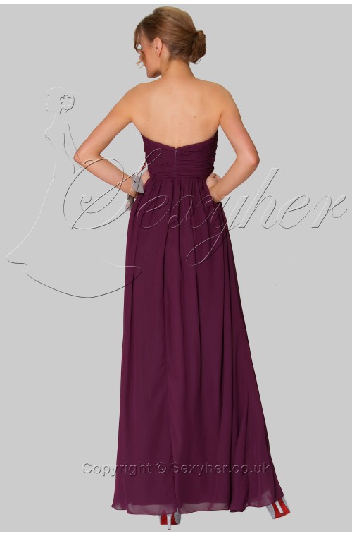SEXYHER Full Length  Straps Or Strapless Prune Bridesmaids Formal Evening Dress - EDJ1634