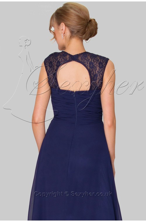 SEXYHER Full Length  Straps  Dark Blue Bridesmaids Formal Evening Dress - EDJ1635